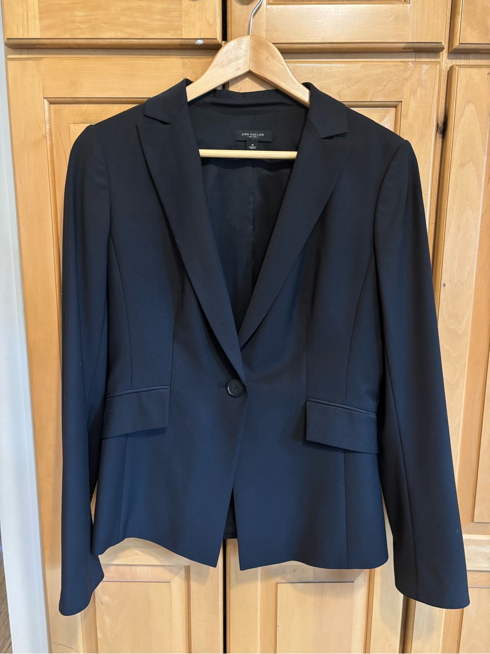 Ann Taylor Black Single-Button Suit Jacket